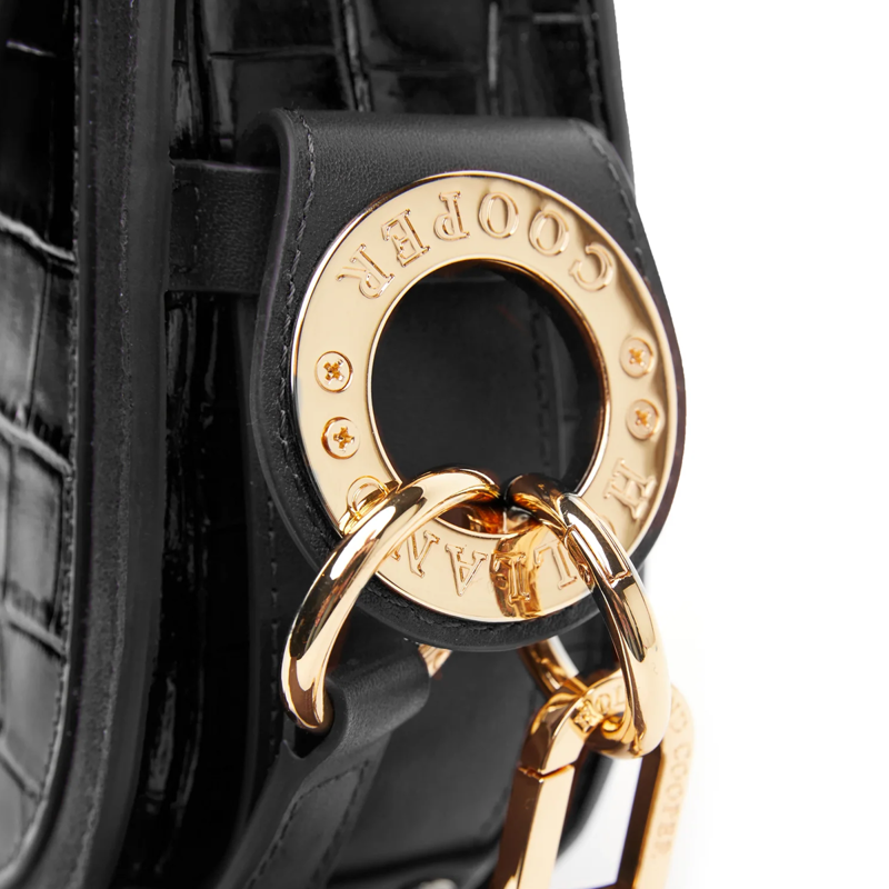 Holland Cooper Chelsea Saddle Bag - Black Croc-3